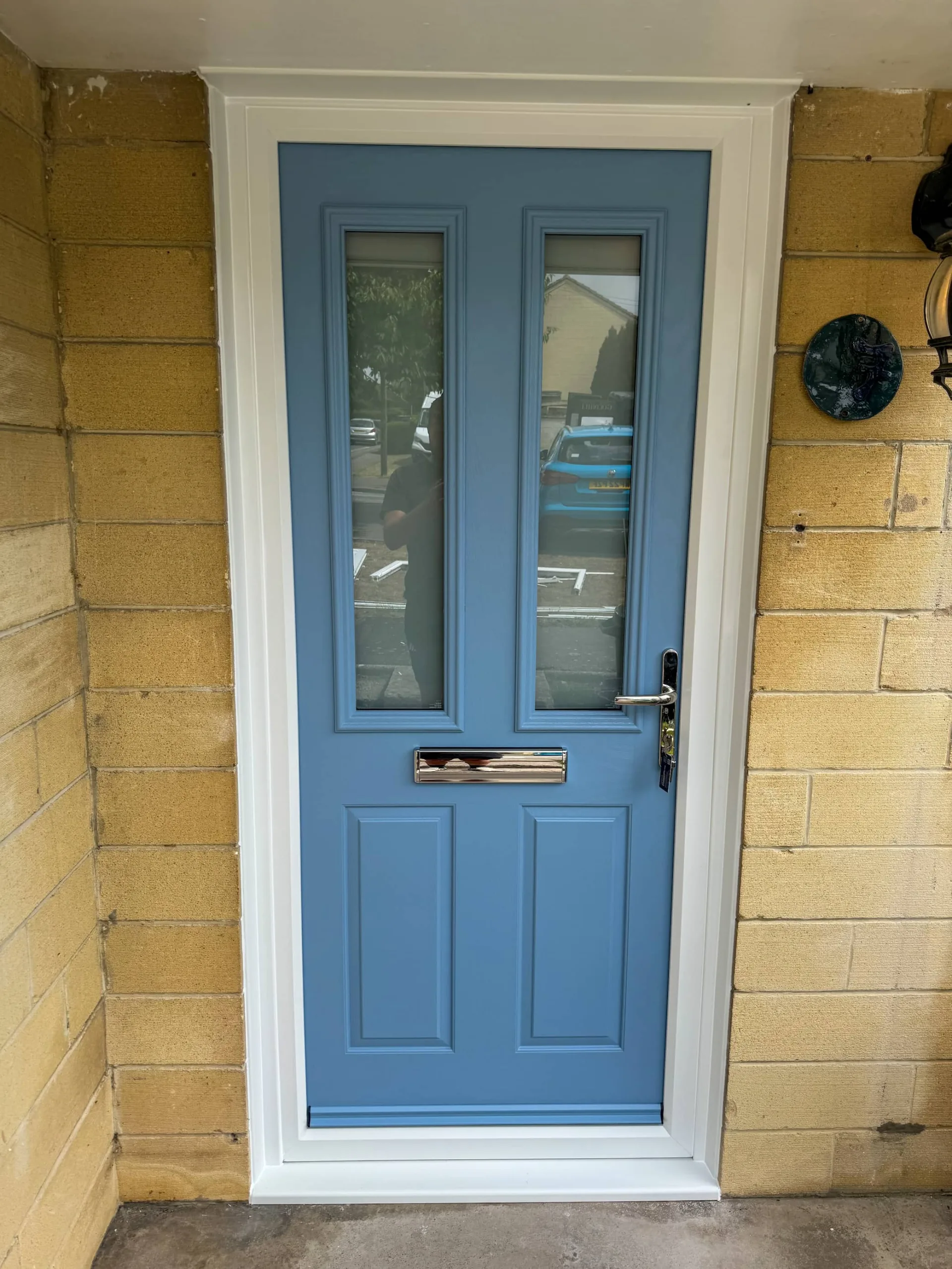 A blue composite doors for a home in Bradford on Avon.
