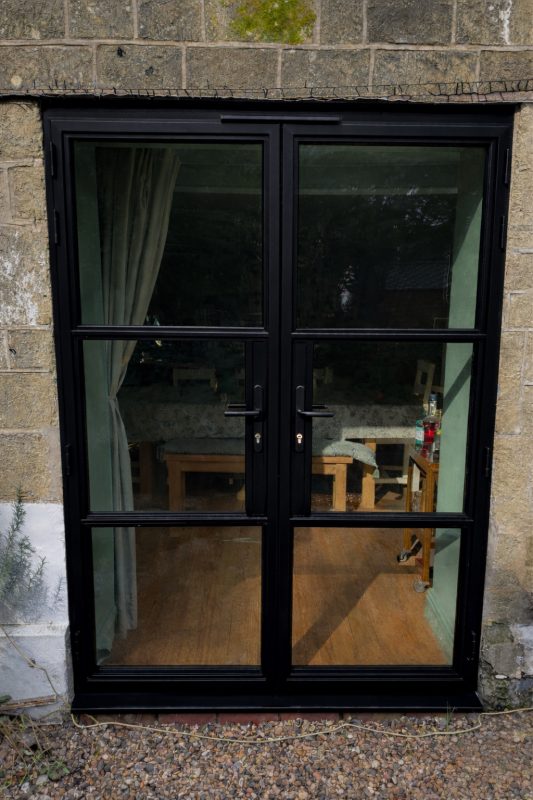 Steel Look Aluminium French Doors Installation in Salisbury, Wiltshire