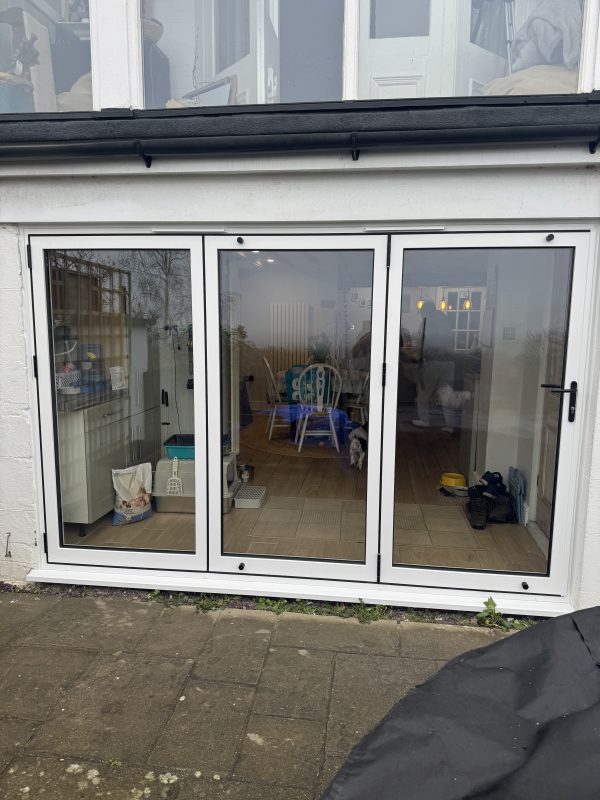 White Aluminium Bifold Doors Installation in Wincanton, Somerset
